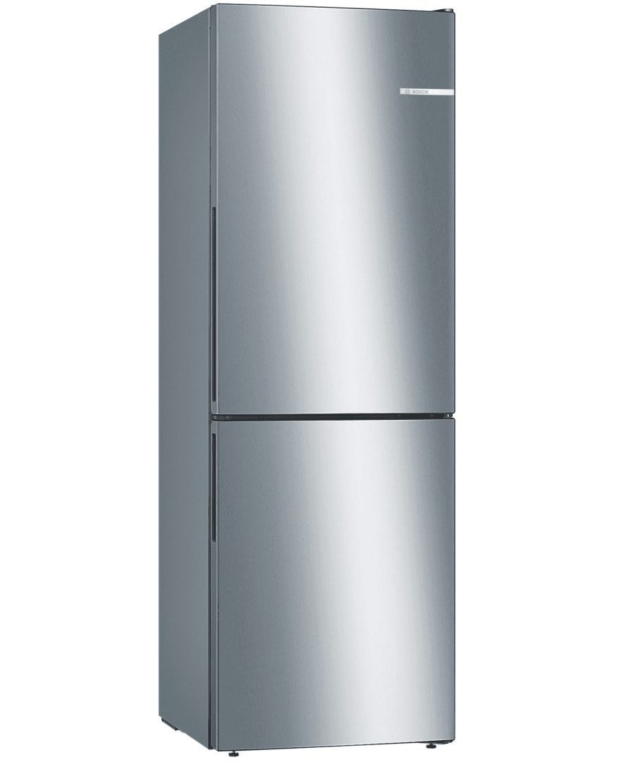 Bosch Series 4 - Free-standing fridge-freezer with freezer at bottom - 176 x 60 cm - Stainless steel look