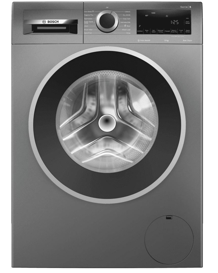 Bosch Series 6 - Washing machine, front loader - 9 kg - max. 1400 rpm, Cast iron grey