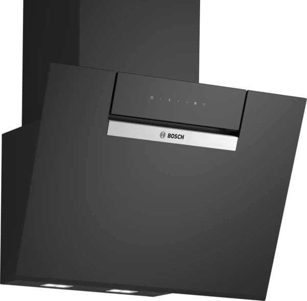 Series 4 - Wall-mounted cooker hood - 60 cm - clear glass black printed, Black DWK67FN60B